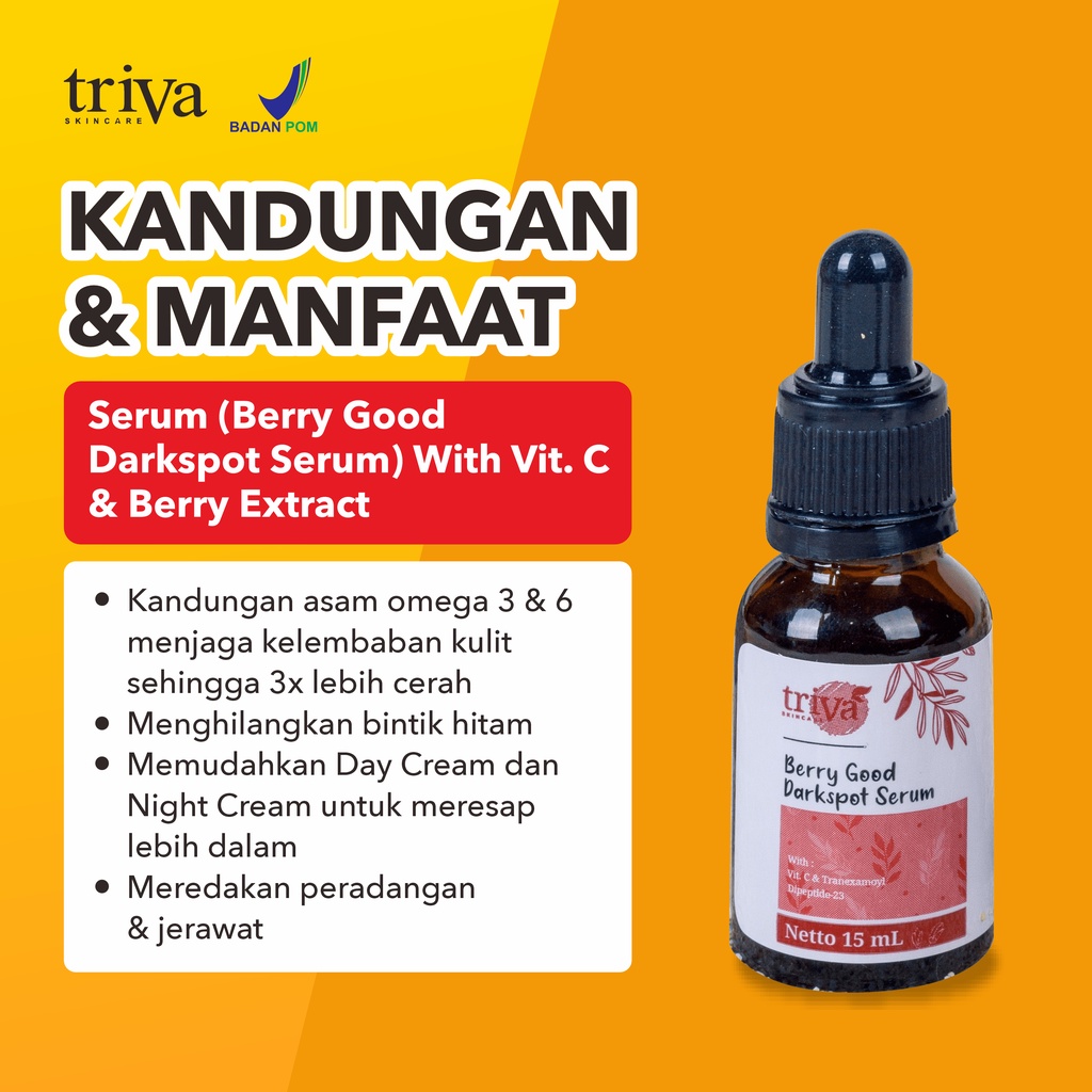 Serum triva skincare memudarkan bintik hitam menjaga kelembaban kulit sehingga lebih cerah bpom