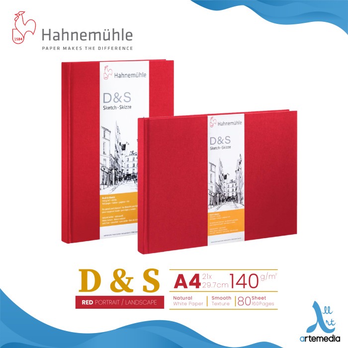

Gilaa!!! Buku Sketsa Hahnemuhle D&S A4 Hard Cover Stitch Bound Sketchbook Murah
