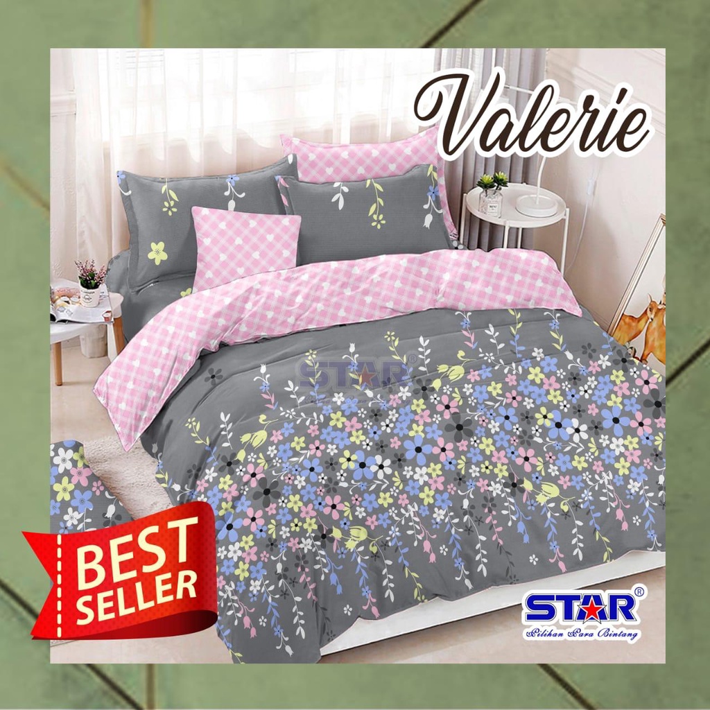 Sprei Anti Geser Bahan Premium Katun Lokal CVC | AMALFI TOSCA DAUN MONSTERA  &amp; VALERIE by Star | 90 100 120 160 180