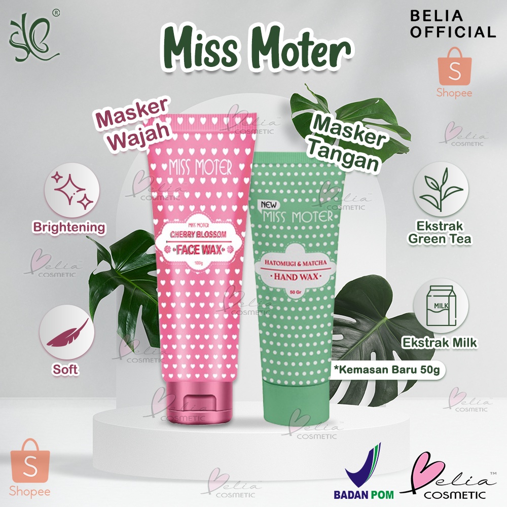 ❤ BELIA ❤ SYB Miss Moter Hand Wax &amp; Face Wax Series | Cherry Blossom Face Wax | Matcha &amp; Milk Hand Wax | Masker Wajah | Masker Tubuh (✔BPOM)