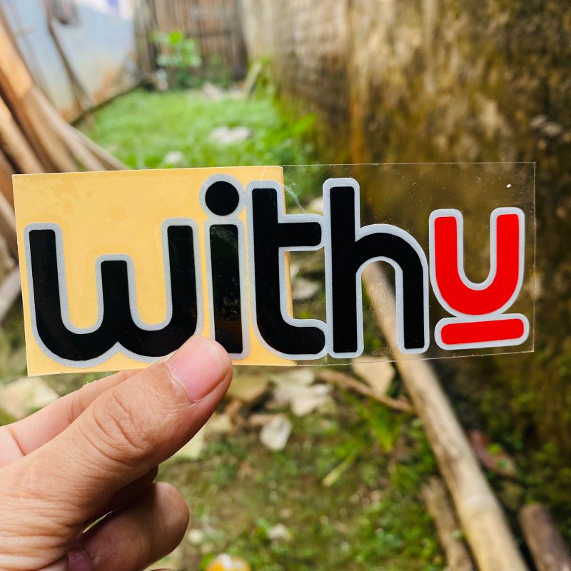 Sticker with u cuting sticker motor bahan tumpuk timbul
