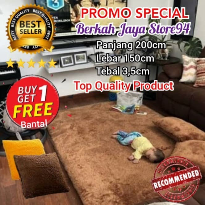 KARPET BULU Karpet Bulu Rasfur 200x150x3,5cm / Surpet Cantik Best Seller - Abu-abu anti slip karakte