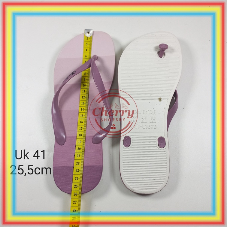 L1870-23 Sandal Jepit Karet Wanita Warna 2 Glanzton Sendal Jelly Anti Slip Cewek Warna Sembur Import