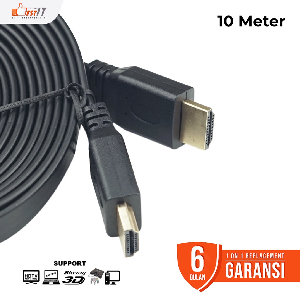 Kabel HDMI 10 Meter Flat V1.4