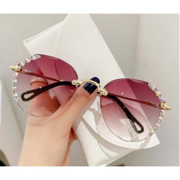 Ready Stock Sunglasses Wanita Kacamata Full Color Metal No frame Women Sunglasses New Arrival Import Kacamata Fashion