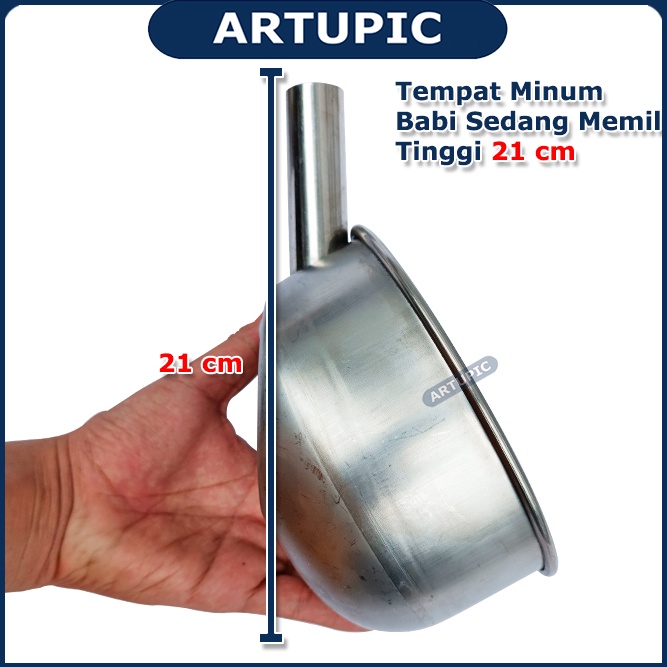 Tempat Minum Babi SEDANG Piglet Nipple Nipel Nepel Mangkok Minum Anak Babi Stainless Steel Drinking Bowl Artupic