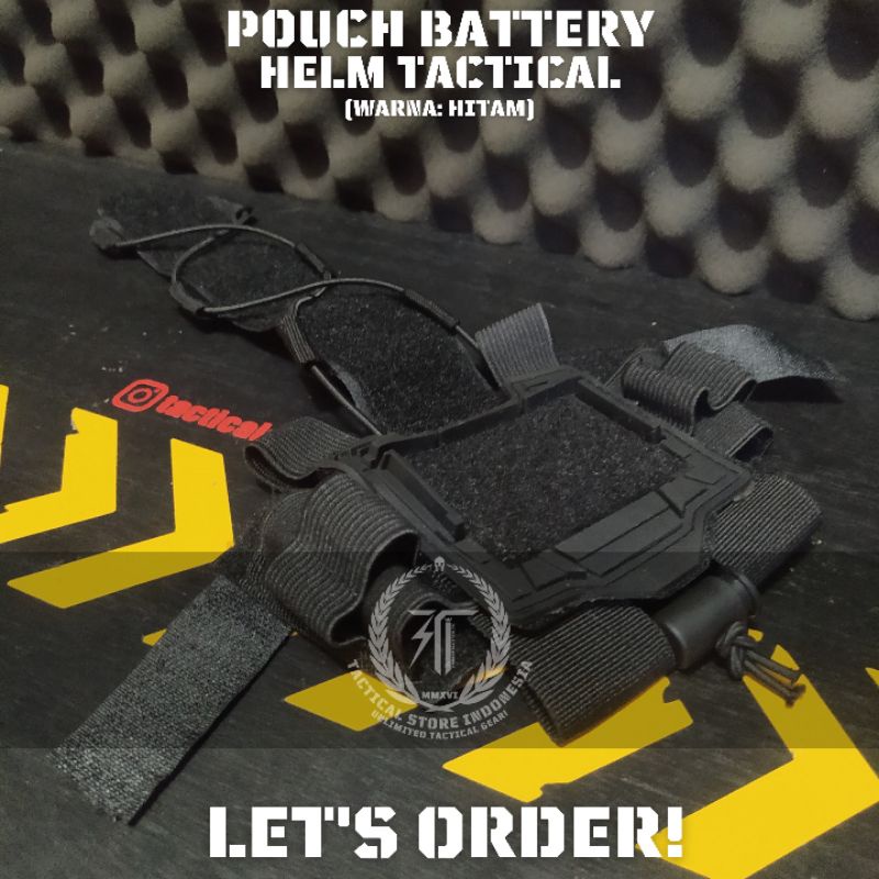 Pouch Battery Helm Tactical Warna HITAM TSI Series