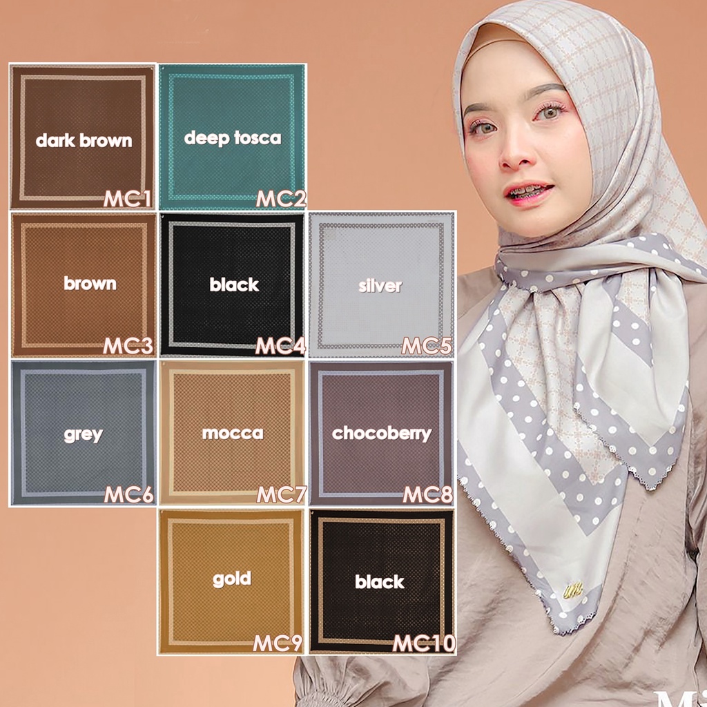 Jilbab Motif Segiempat VOAL MIRACLE PRINT UMAMA premium kode MC bahan Voal ORIGINAL Grosir bisa sera
