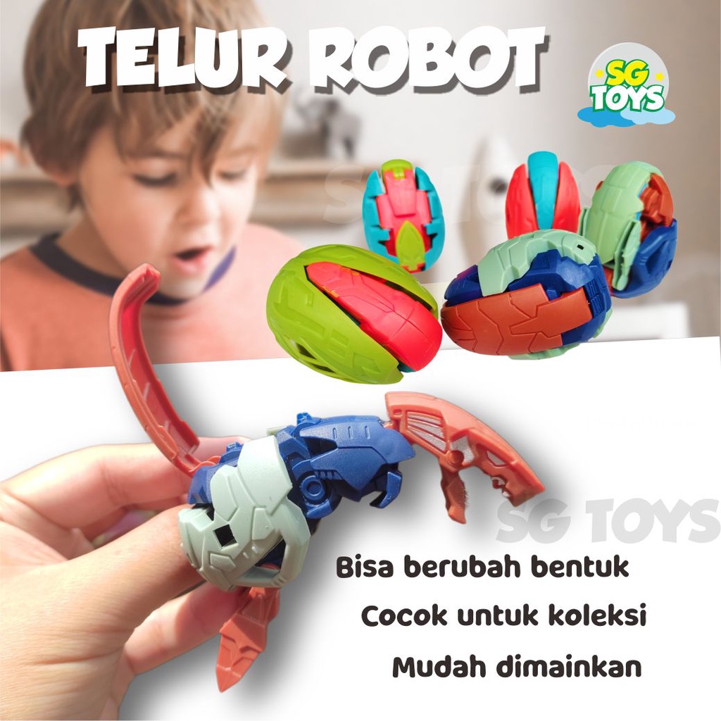 MAINAN ANAK TELUR ROBOT / TELUR TRANSFORMER / TELUR ROBOT / MAINAN ROBOT / MAINAN EDUKATIF / MAINAN 