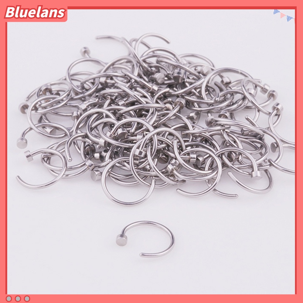 Bluelans Punk 4 Pcs Fashion Stainless Steel Lip Nose Septum Ring Body Piercing Jewelry