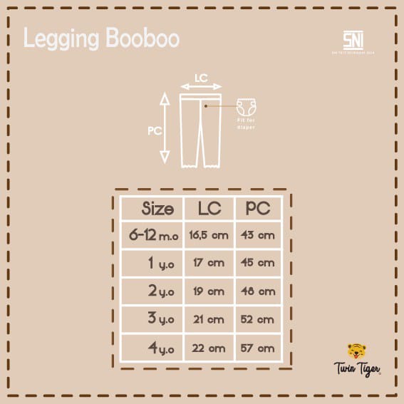 Twin Tiger Legging Booboo Baby - Legging Baby Anak