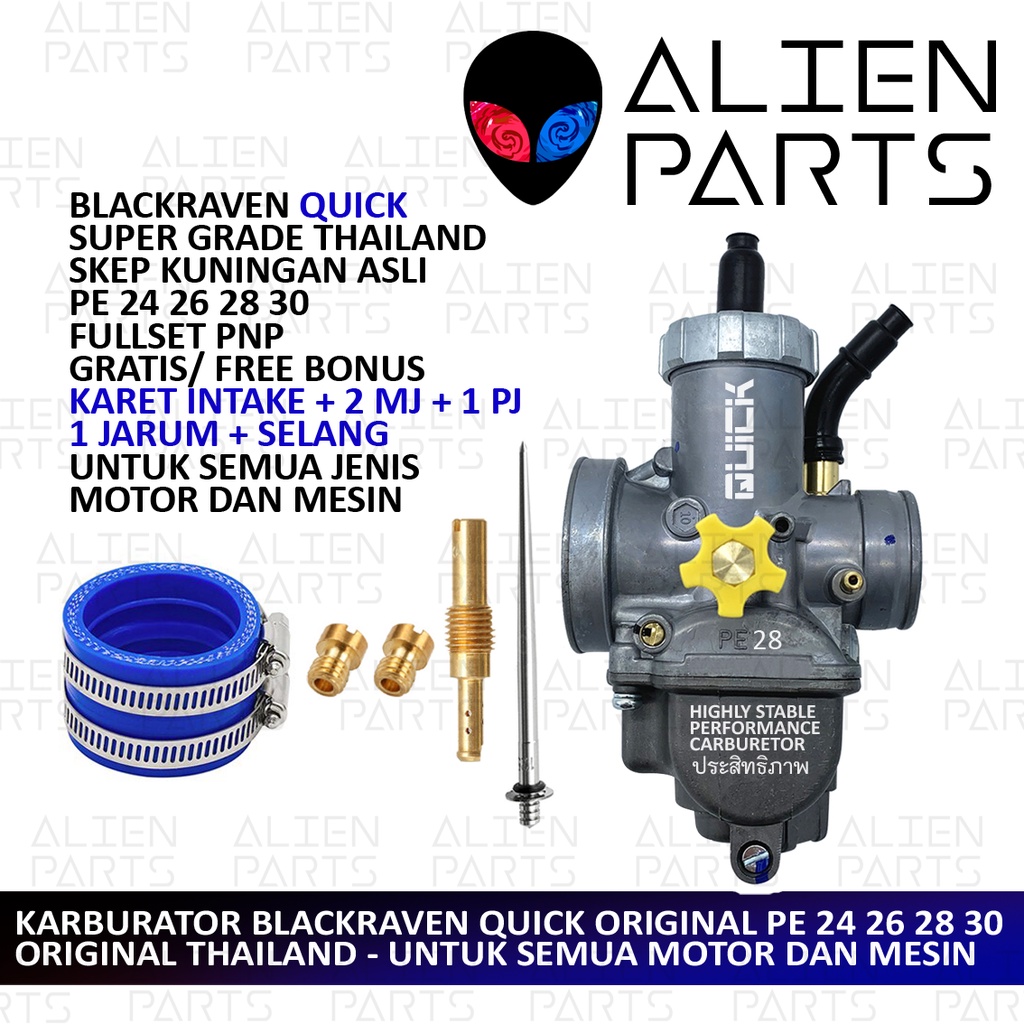 (BISA COD) KARBURATOR ORIGINAL RAVEN QUICK SILVER PE NSR 115 PE 28 SKEP BEAT VARIO MIO RX MX MEGAPRO