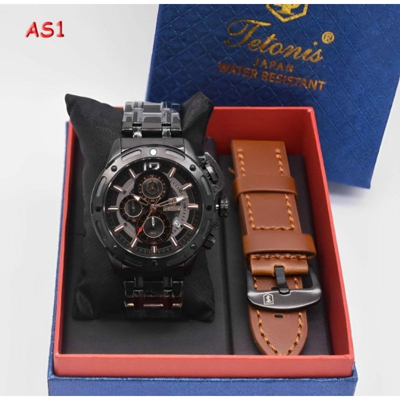 Big Sale Jam Tangan Tetonis Jam Tangan Kulit Fashion Original Chronograph