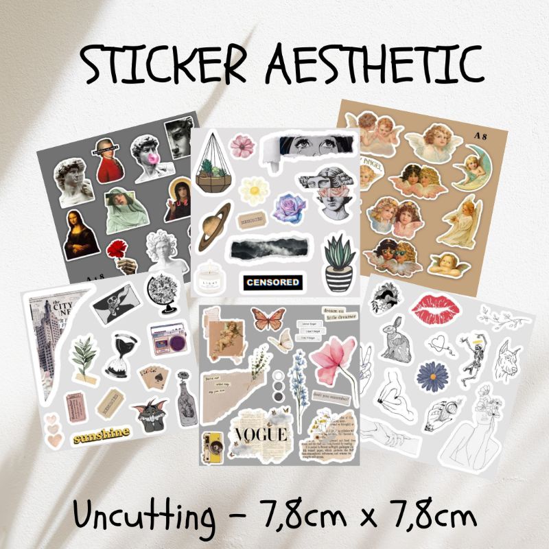 Jual AESTHETIC STICKER MURAH / Aesthetic jurnaling sticker / Sticker
