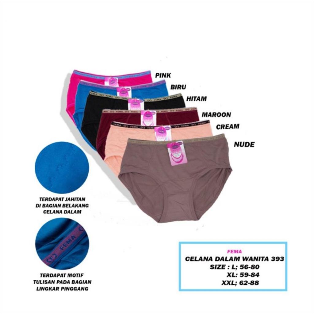 LS 883 - Celana Dalam Wanita FM361364 Supersoft Elastis Underware Bahan Katun CD Dalaman Wanita Polos Sempak