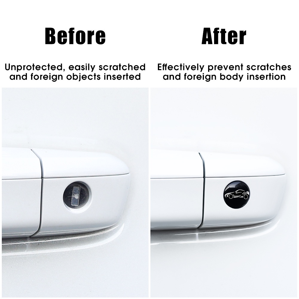 4pcs Stiker Pelindung Lubang Kunci Pintu Mobil Universal Anti Debu