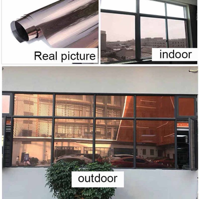 Sticker Stiker Kaca Film One Way Cermin Brown Riben Coklat - alat pasang