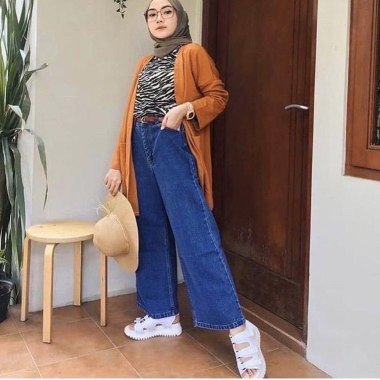Murah Celana Kulot Wanita Jeans Warna Kulot Lilac Putih Army Coklat Kh Jins Masakini