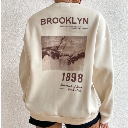 ZASKIYA - BASIC SWEATER WALL ART BROOKLYN CREWNECK / CREWNECK SWEETSHIRT UNISEX / SWEATER OBLONG POLOS