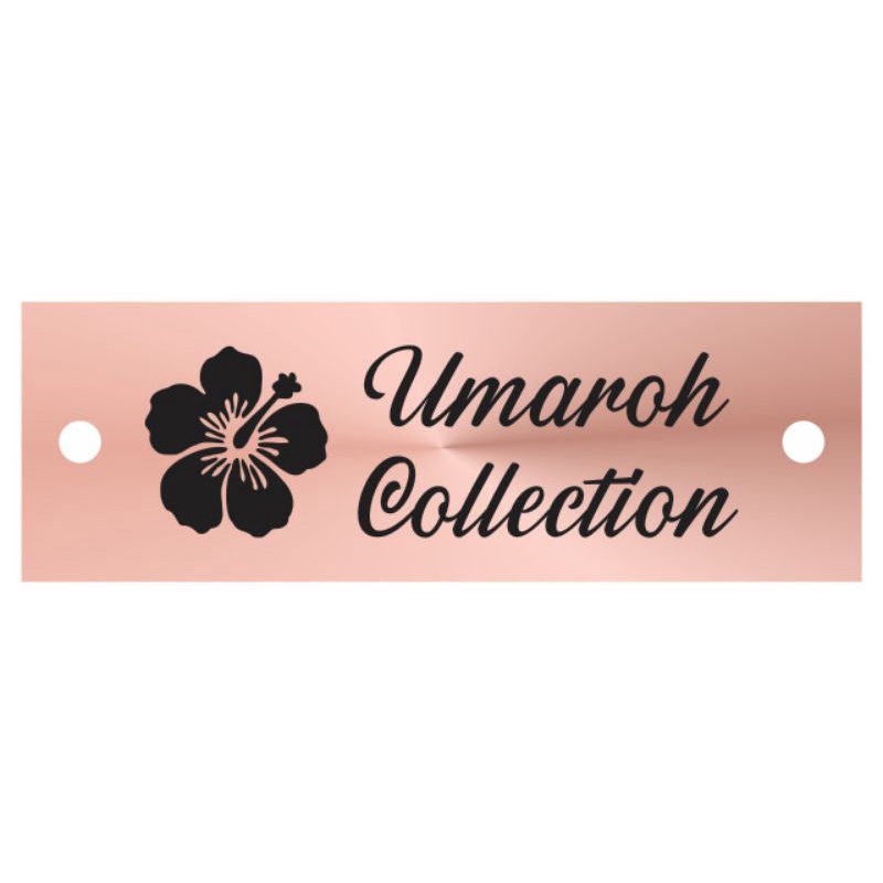 

label akrilik Umaroh Collection 100 pcs dan Fatimah Collection 100 pcs rosegold ukuran 1*3 cm