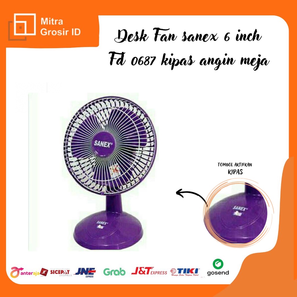 Desk Fan Sanex 6 inch FD-0687 Kipas Angin Meja