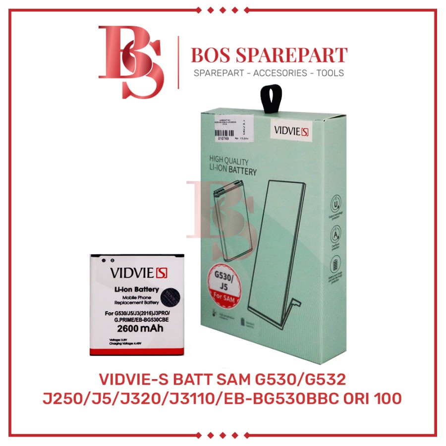 VIDVIE-S BATERAI SAMSUNG G530/250/J5/J320/J3110/EB-BG530BBC ORI 100 / BATTERY / BATRE