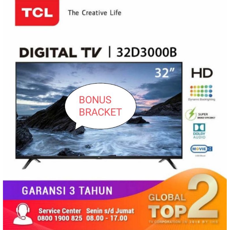 TCL 32D3000B LED TV 32INCH DIGITAL TV
