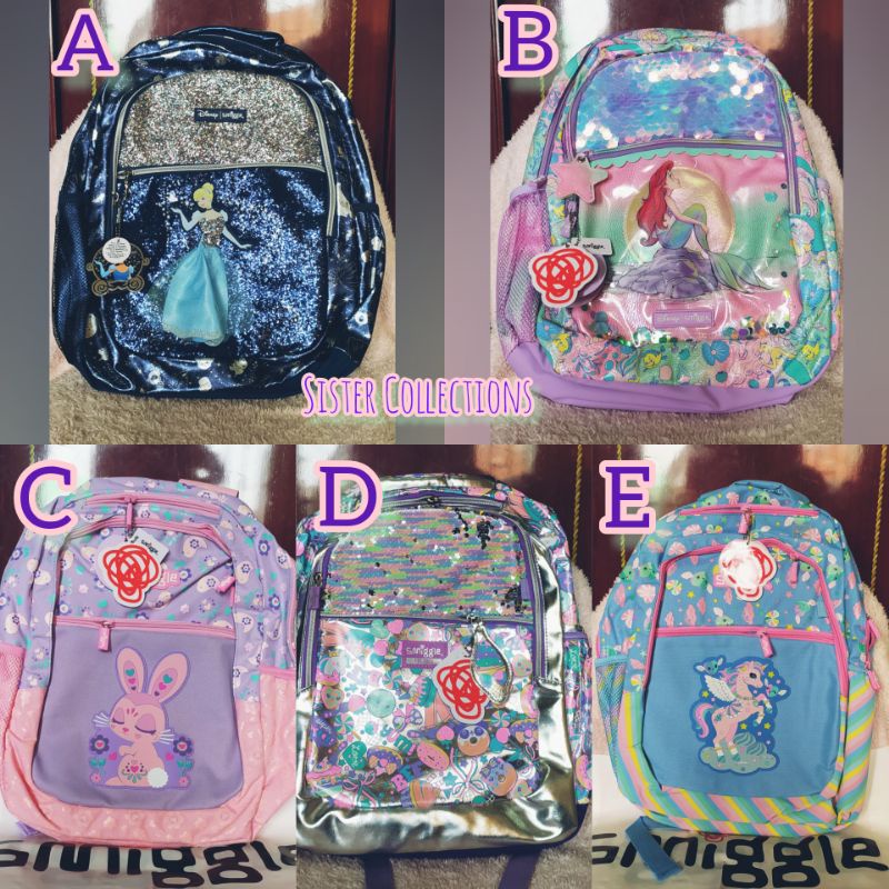 READY! Tas Ransel Smiggle Anak Ukuran Besar SD / Backpack Smiggle / Tas Ransel Sekolah Smiggle Karakter Disney Kualitas Import