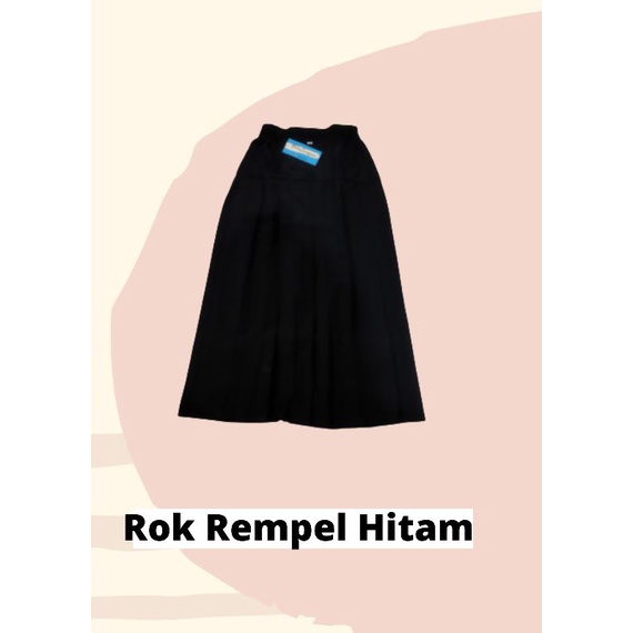 Rok Panjang Rempel Bawah Pinggang Hitam SD SMP (Twist Premium)