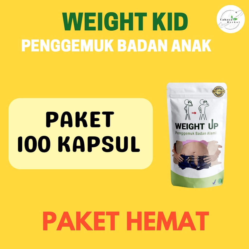 PAKET SUPER HEMAT 100 KAPSUL WeightUp KID Penggemuk Badan Anak Umur 2 Tahun Suplemen Vitamin Herbal 