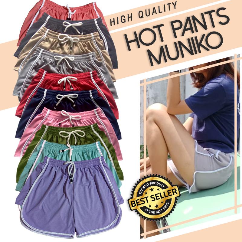 HOT PANTS MUNIKO CELANA PENDEK WANITA CELANA SANTAI CELANA TIDUR CELANA KOLOR WANITA CELANA TIKTOK