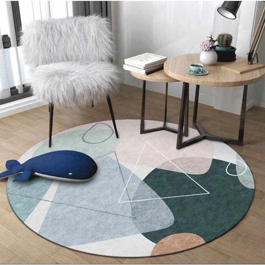 Karpet bulat anti slip diameter 100cm