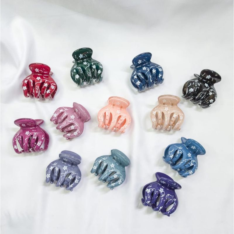 Jedai motif bunga jepitan rambut wanita 3,5 cm