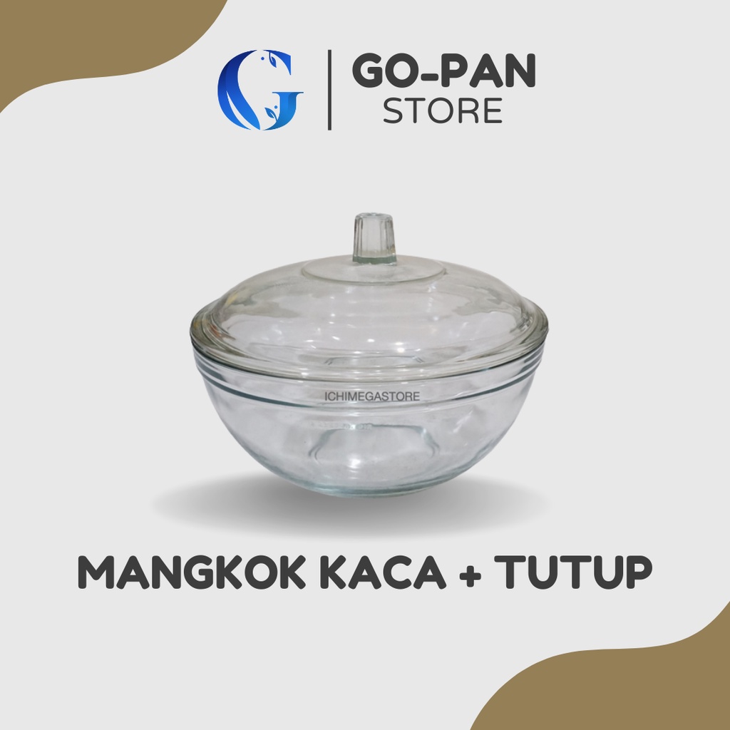 Mangkok Kaca Tutup Bening Kedaung 1 Liter / Mangkuk Kaca / Mangkok Sayur / Mangkok Saji / Mangkuk Se