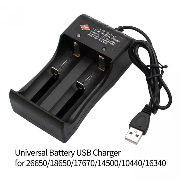 Charger Cas Baterai Battery batre 2 Slot USB Universal AA AAA 18650