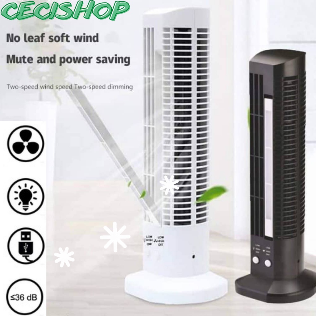 TOWER FAN LIGHT / KIPAS ANGIN USB PORTABLE Tower Fan Pro Portable Kipas Angin Lantai Lampu LED / JAP