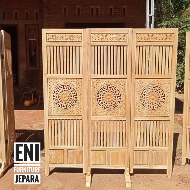 Sekesel Ukir Jati - Penyekat Ruangan Harga Murah - Sekesel Jati Minimalis Penyekat Ruang - Seketsel 