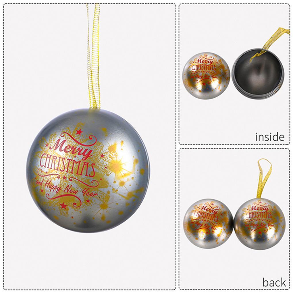 6pcs Ornamen Gantung Bentuk Bola Bahan Tinplate Untuk Dekorasi Pohon Natal