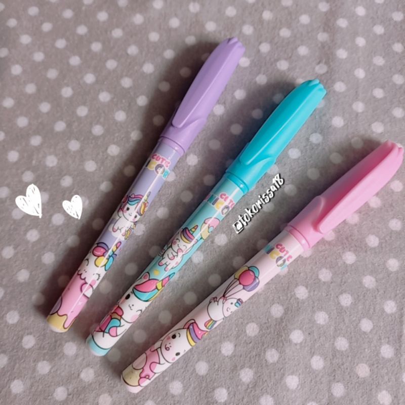 Pulpen Gel unicorn / melody pastel color