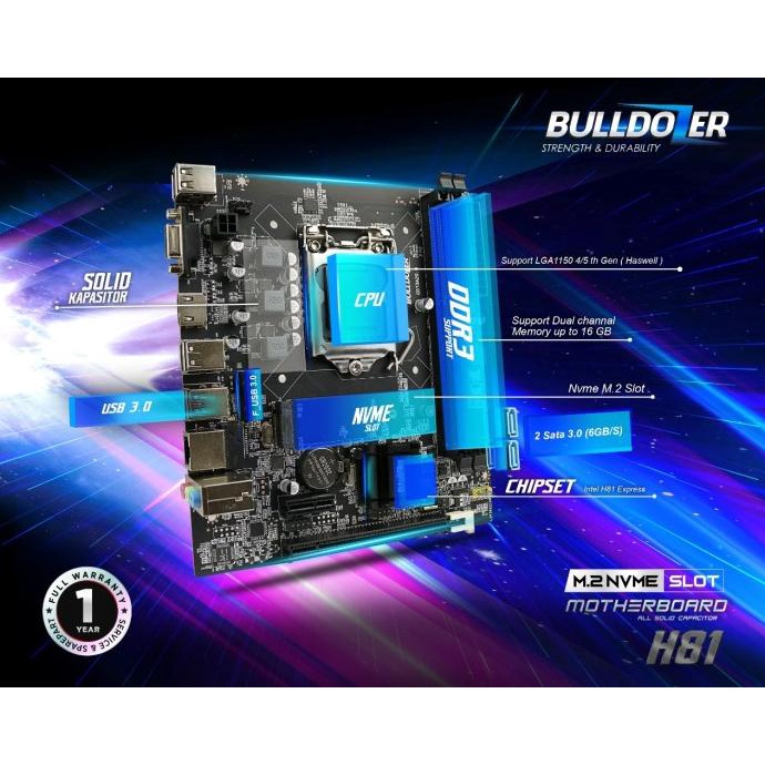 Motherboard Bulldozer H81 / Mainboard Bulldozer H81 lga1150