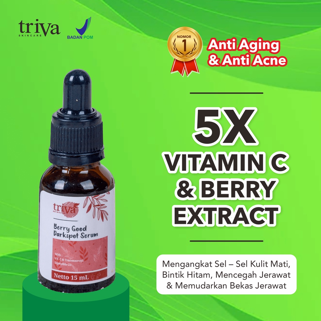 Triva Dark Serum Penghilang Flek Hitam Jerawat Pelembab Kulit Pencerah Wajah Glowing bpom