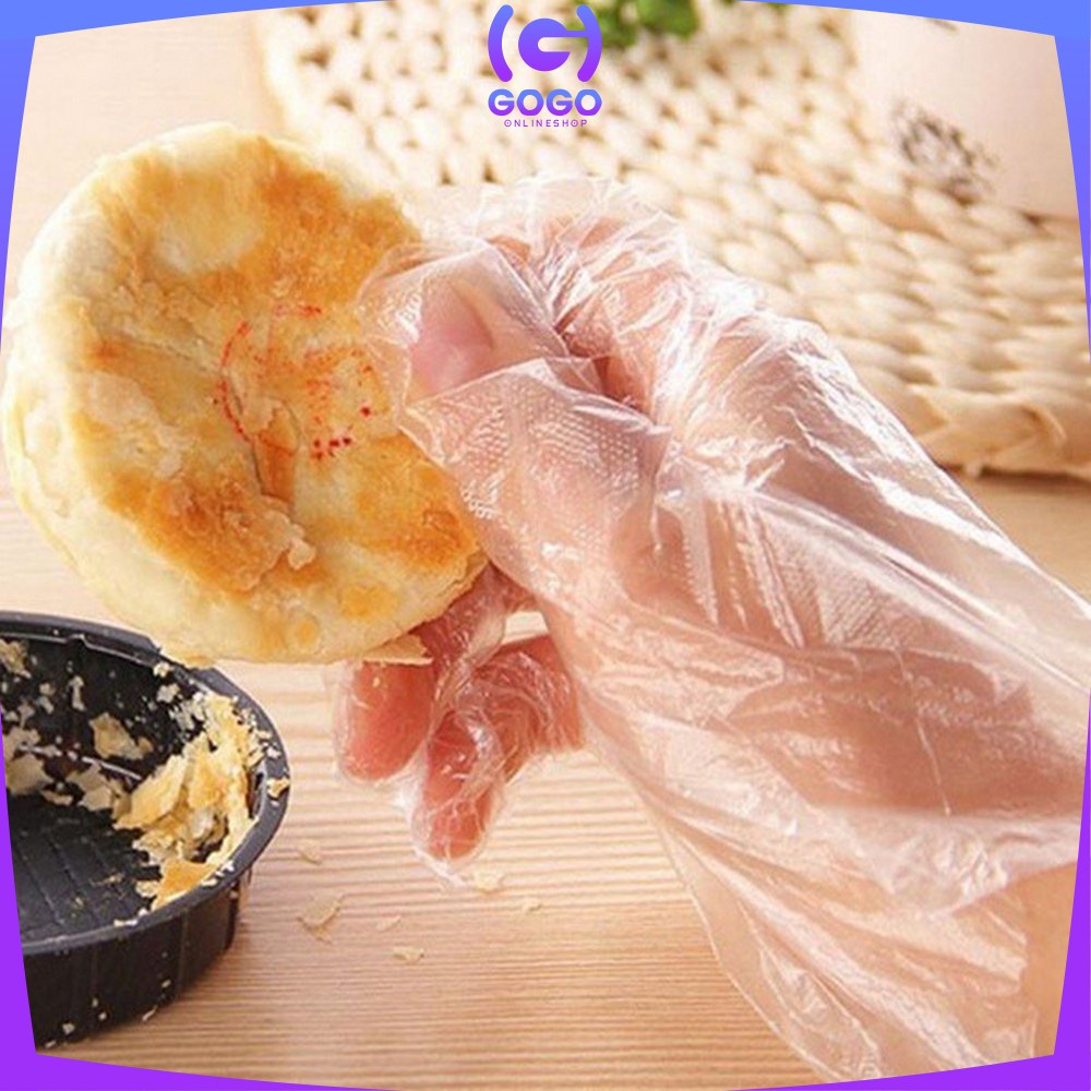 GOGO-C127 Sarung Tangan Plastik 100PCS (50PSG) Steril Sekali Pakai Hand Glove Dapur Transparan