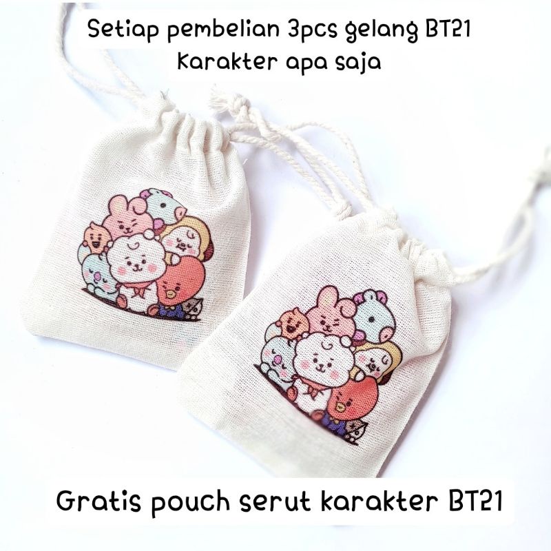 Gelang karakter BT21 bisa request pakai nama