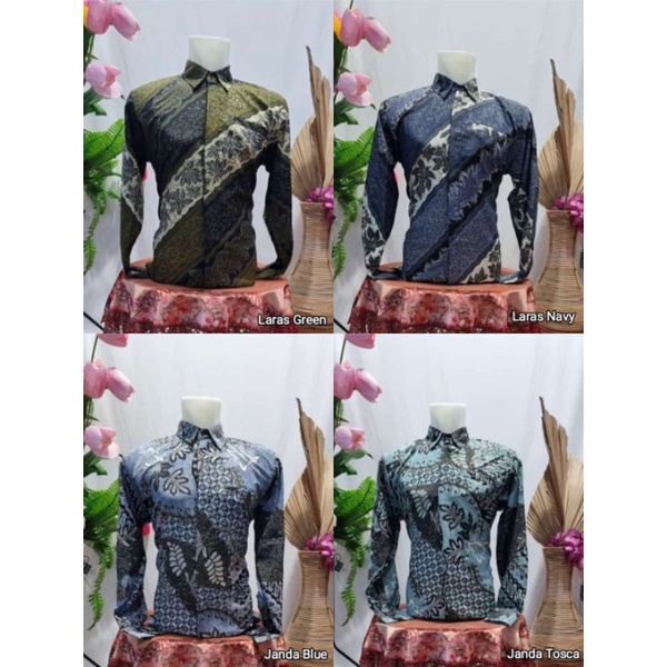 kemaja batik tangan panjang - baju kemeja -  pakaian pria - set batik couple kekinian - batik modern