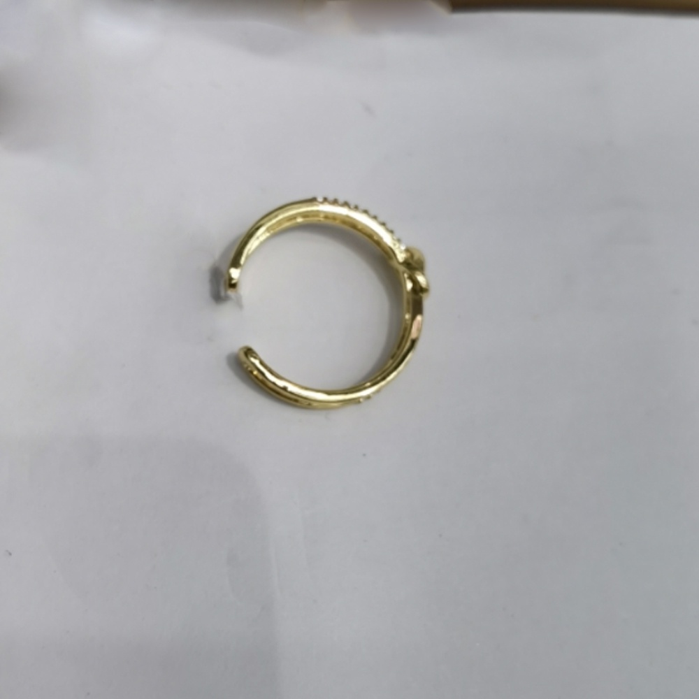 2022 Cincin Jari Telunjuk Wanita Model Terbuka Lapis Ganda Adjustable Hias Berlian Gaya Korea Untuk Hadiah