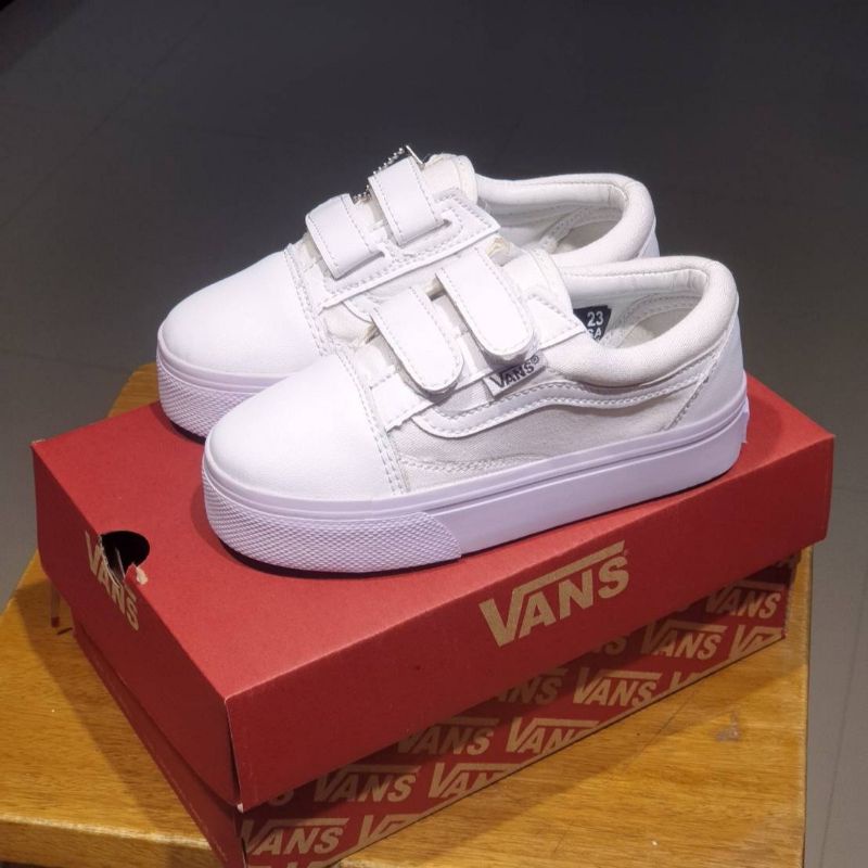 SEPATU VANS ANAK OLDSKOOL FULL WHITE SEPATU PUTIH ANAK SEPATU ANAK LAKI LAKI PEREMPUAN