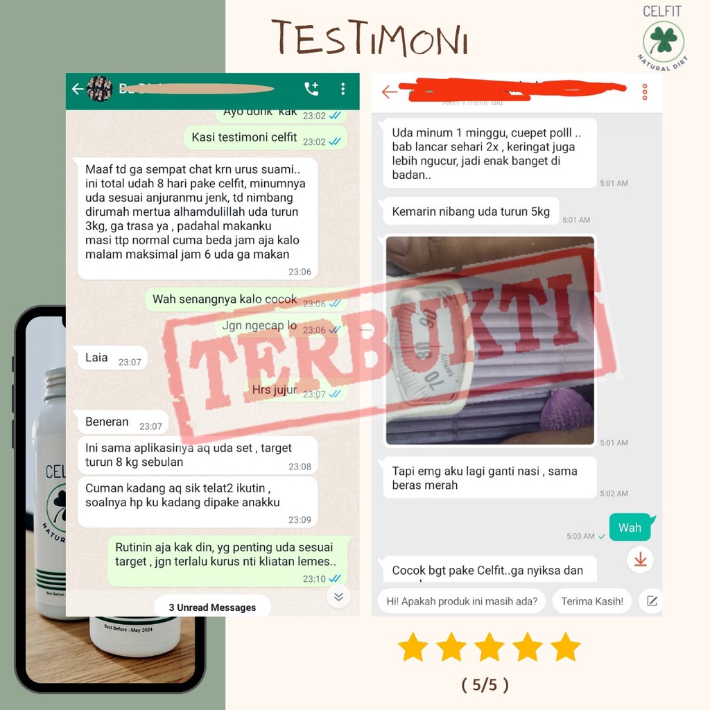 Suplemen Obat Pelangsing Penurun Berat Badan Diet Sehat Celfit BPOM Herbal Aman Alami 100% Peluntur Penghancur  Detox Lemak Ampuh Terbukti