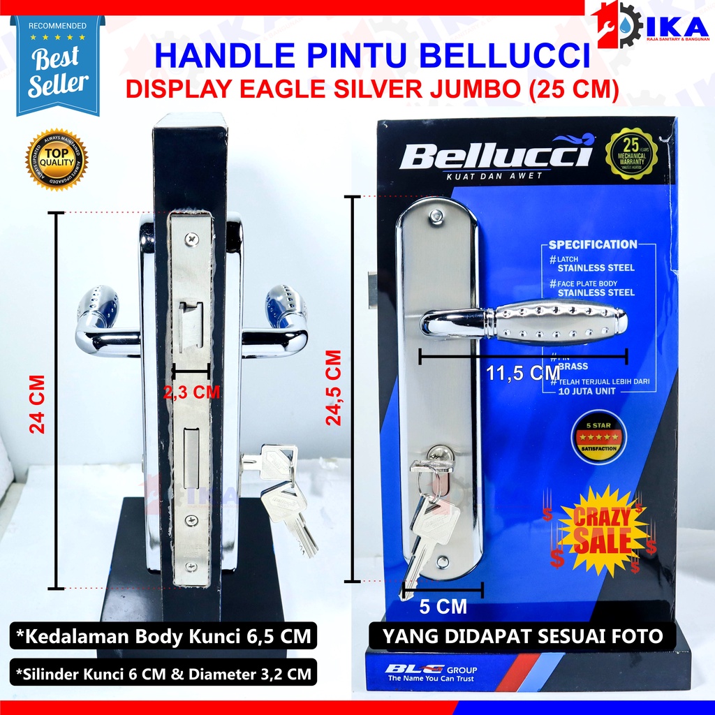 Kunci Pintu Besar Bellucci Eagle NP Bekas Display Handle Besar Bellucci Eagle Handle Stainless