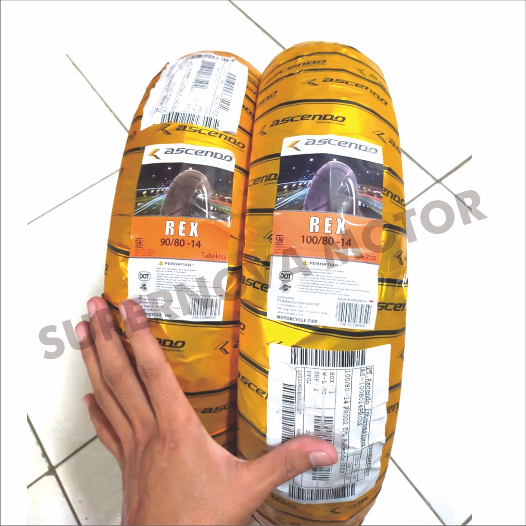 BAN LUAR 90/80-14 80/80-14 100/80-14 ASCENDO BAN LUAR MATIC TUBELESS TYPE REX MERK ASCENDO