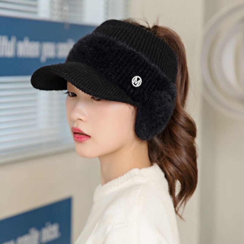 Topi baseball Rajut Hangat Model Lidah Bebek hollow Ukuran M